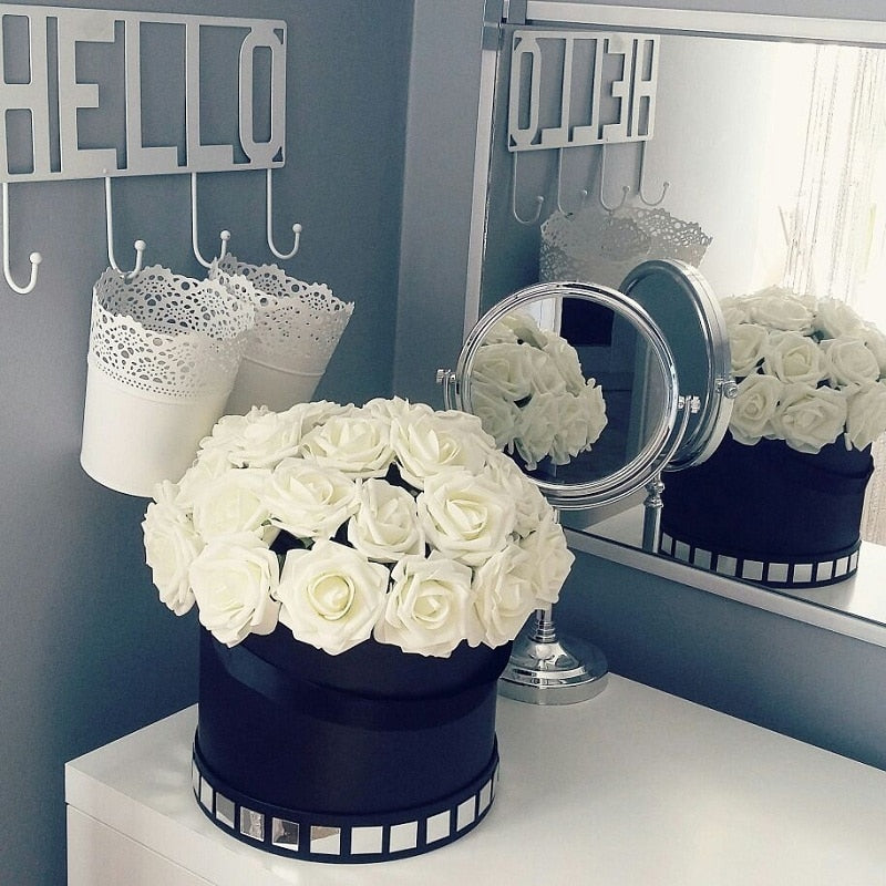 Colorful Bouquet Flowers Foam Roses Bridal Bouquet Tabletop Floral Display DIY Home Decor Nordic Floral Florist Supplies Packs of 25