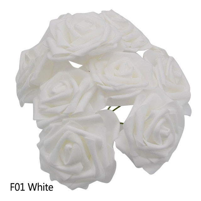 Colorful Bouquet Flowers Foam Roses Bridal Bouquet Tabletop Floral Display DIY Home Decor Nordic Floral Florist Supplies Packs of 25