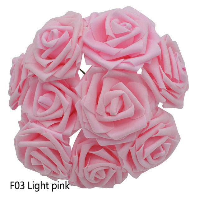 Colorful Bouquet Flowers Foam Roses Bridal Bouquet Tabletop Floral Display DIY Home Decor Nordic Floral Florist Supplies Packs of 25