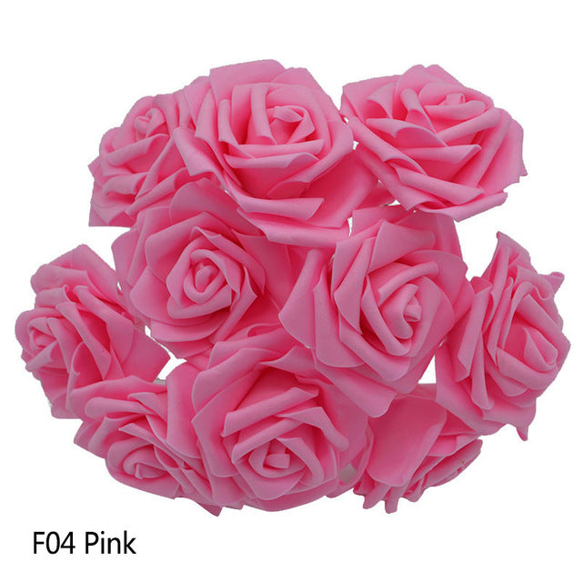 Colorful Bouquet Flowers Foam Roses Bridal Bouquet Tabletop Floral Display DIY Home Decor Nordic Floral Florist Supplies Packs of 25