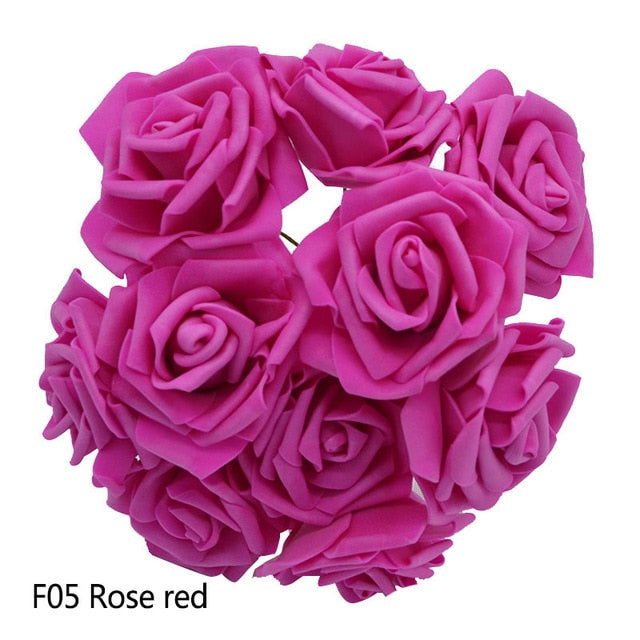 Colorful Bouquet Flowers Foam Roses Bridal Bouquet Tabletop Floral Display DIY Home Decor Nordic Floral Florist Supplies Packs of 25