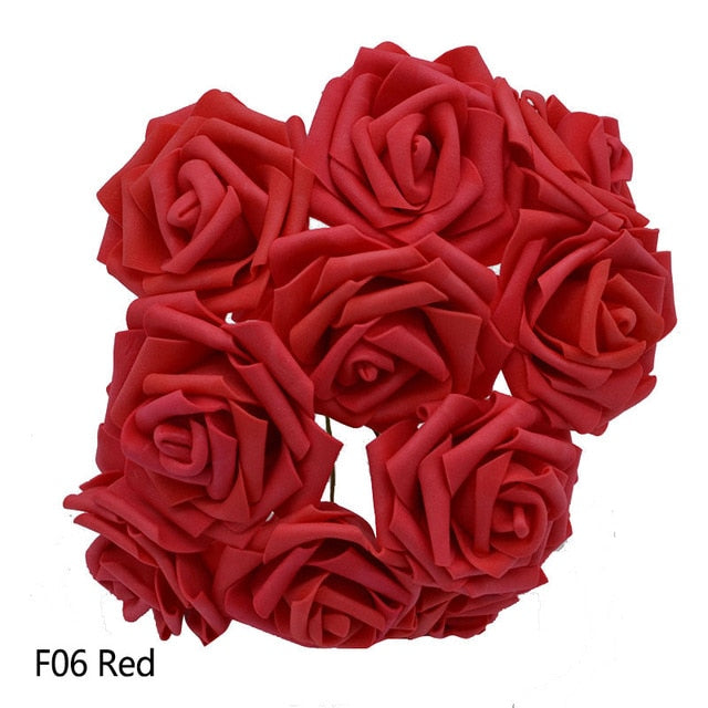 Colorful Bouquet Flowers Foam Roses Bridal Bouquet Tabletop Floral Display DIY Home Decor Nordic Floral Florist Supplies Packs of 25
