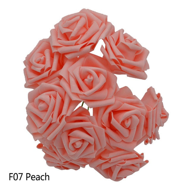 Colorful Bouquet Flowers Foam Roses Bridal Bouquet Tabletop Floral Display DIY Home Decor Nordic Floral Florist Supplies Packs of 25