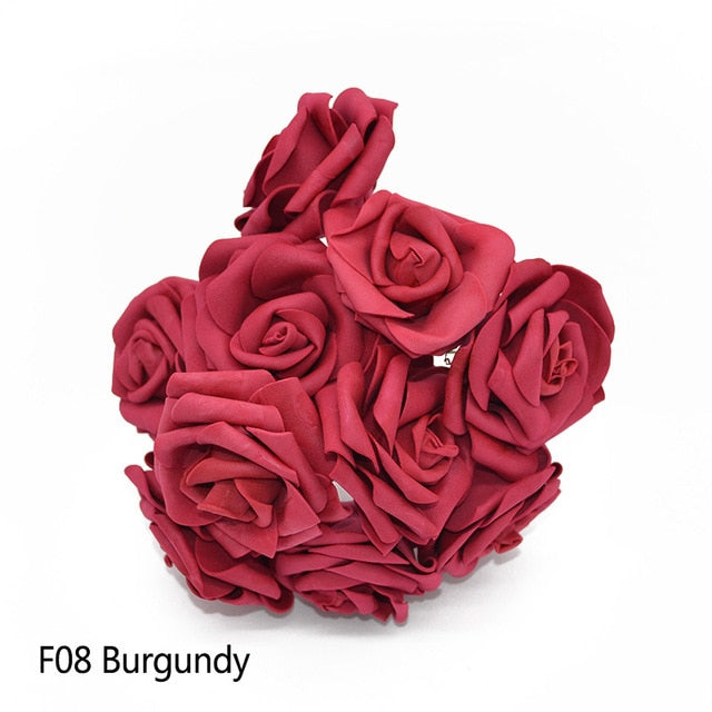 Colorful Bouquet Flowers Foam Roses Bridal Bouquet Tabletop Floral Display DIY Home Decor Nordic Floral Florist Supplies Packs of 25
