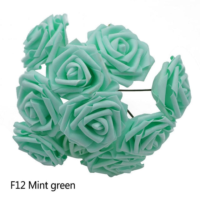 Colorful Bouquet Flowers Foam Roses Bridal Bouquet Tabletop Floral Display DIY Home Decor Nordic Floral Florist Supplies Packs of 25