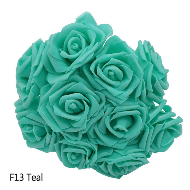 Colorful Bouquet Flowers Foam Roses Bridal Bouquet Tabletop Floral Display DIY Home Decor Nordic Floral Florist Supplies Packs of 25