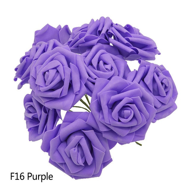 Colorful Bouquet Flowers Foam Roses Bridal Bouquet Tabletop Floral Display DIY Home Decor Nordic Floral Florist Supplies Packs of 25