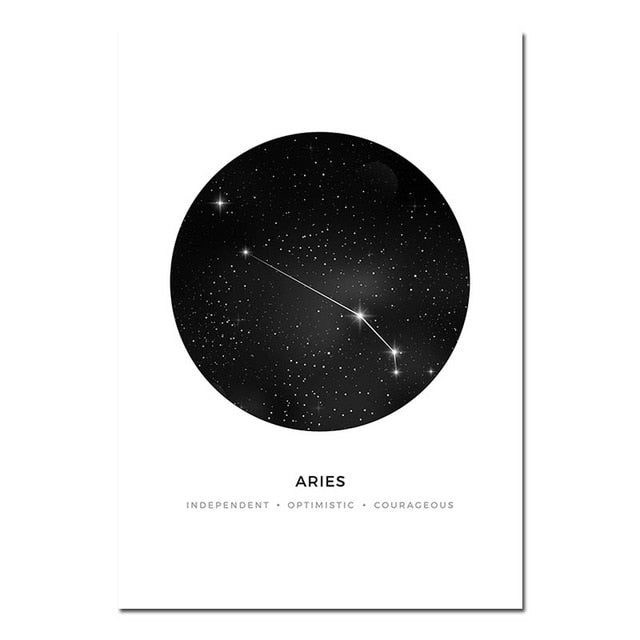 Minimalist Abstract Constellations Wall Art Black And White Star Signs Astrology Fine Art Canvas Prints For Living Room Bedroom Home Decor