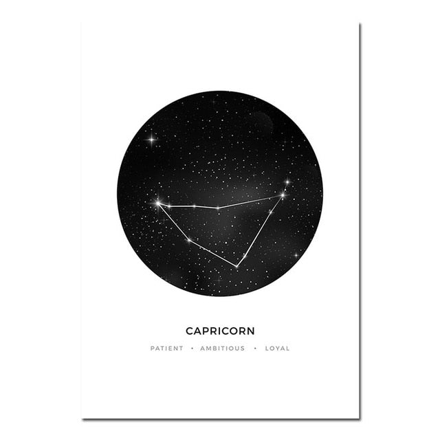 Minimalist Abstract Constellations Wall Art Black And White Star Signs Astrology Fine Art Canvas Prints For Living Room Bedroom Home Decor