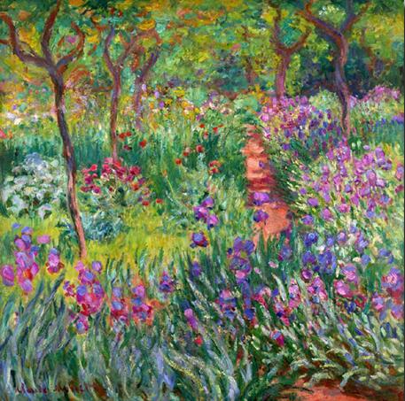 Famous Artists Wall Art Claude Monet The Iris Garden at Giverny Fine Art Canvas Print Classic Colorful Impressionist Floral Wall Art Decor