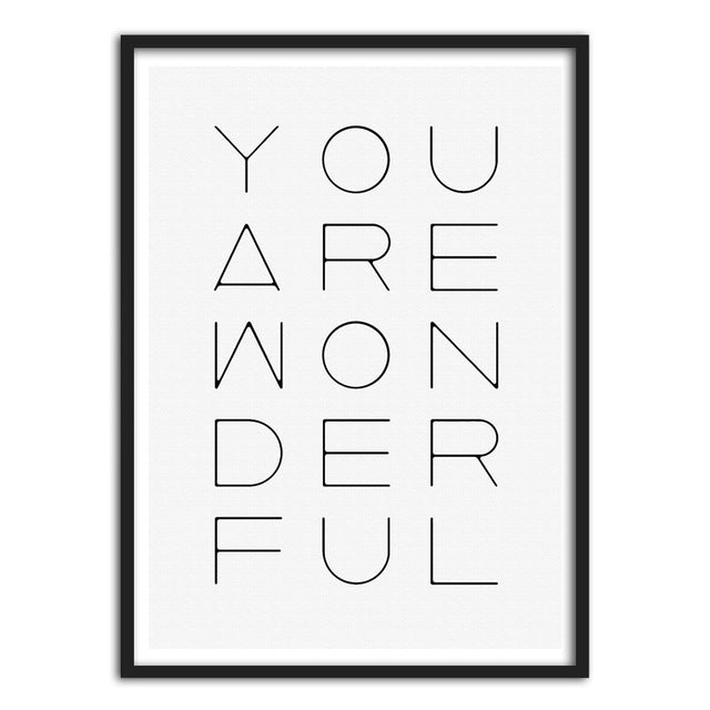 You Are Wonderful Green Leaves Forest View Nordic Wall Art Posters Fine Art Canvas Prints Pictures For Office or Living Room Interior Decor