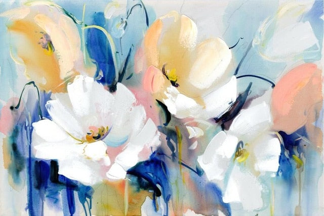 Stunning Big Floral Wall Art Modern Colorful Abstract Fine Art Canvas Poster Prints Paintings For Living Room Bedroom, Office or Hotel Interior Decor