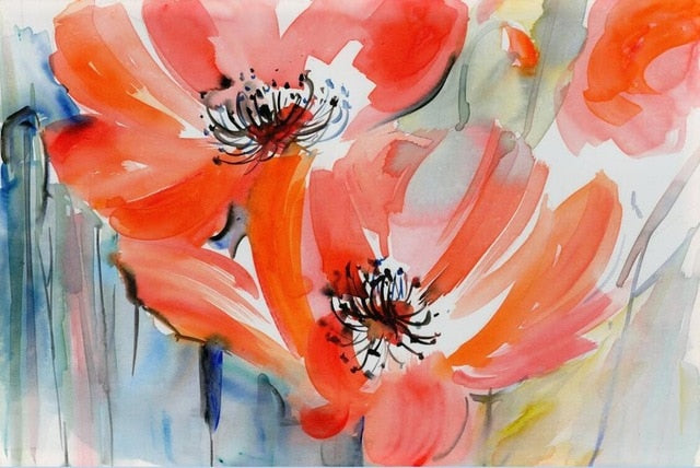 Stunning Big Floral Wall Art Modern Colorful Abstract Fine Art Canvas Poster Prints Paintings For Living Room Bedroom, Office or Hotel Interior Decor