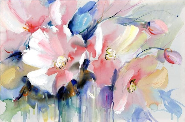 Stunning Big Floral Wall Art Modern Colorful Abstract Fine Art Canvas Poster Prints Paintings For Living Room Bedroom, Office or Hotel Interior Decor