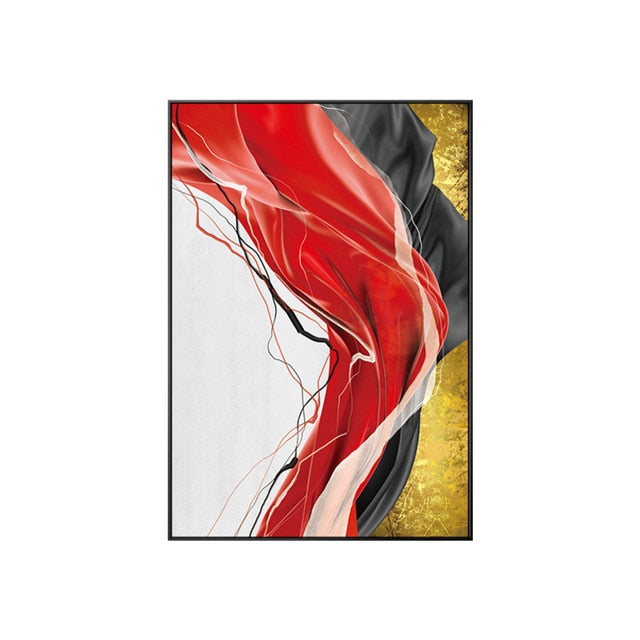 Abstract Luxury Nordic Marble Wall Art Stylish Golden Blue Green Red Fine Art Canvas Prints For Modern Home Office Interior Glam Decor