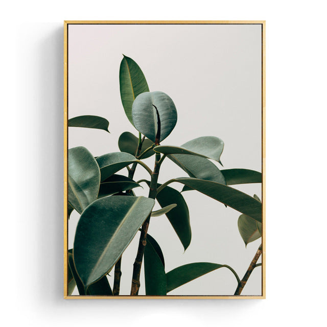 Modern Minimalist Black And White Rotterdam Netherlands Green Leaves Wall Art Nordic Style Fine Art Canvas Prints For Modern Interior Decor