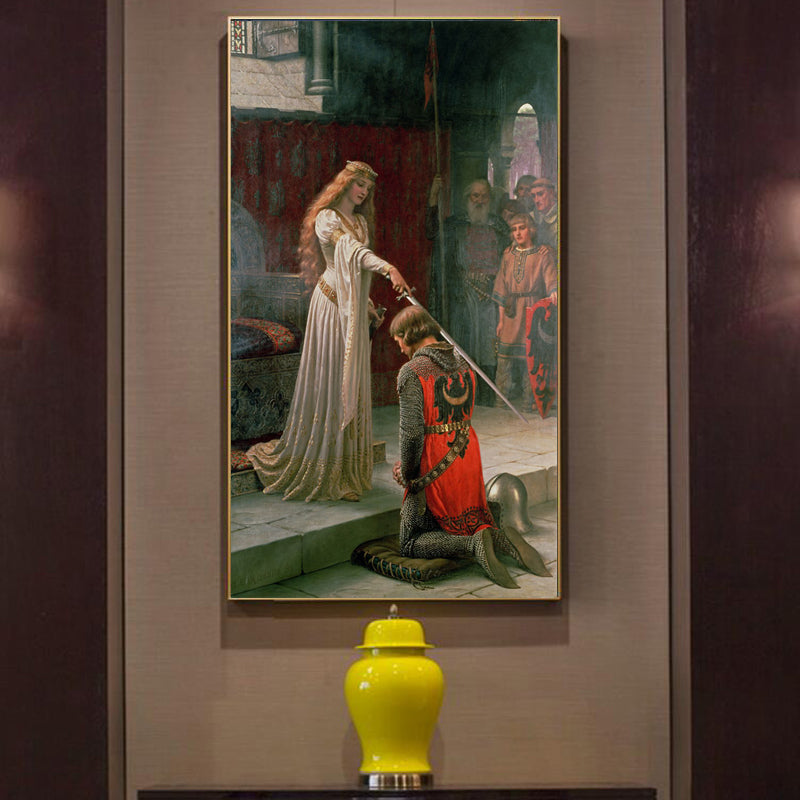 Edmund Blair Leighton The Accolade Poster Fine Art Canvas Giclee Print Famous Paintings Subject Chivalry Wall Art Poster For Modern Home Decor