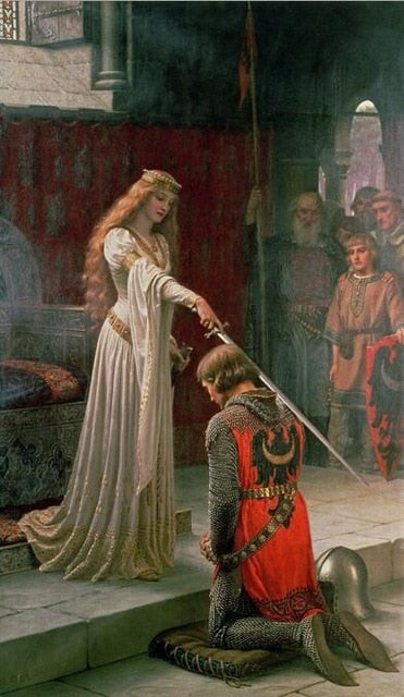 Edmund Blair Leighton The Accolade Poster Fine Art Canvas Giclee Print Famous Paintings Subject Chivalry Wall Art Poster For Modern Home Decor