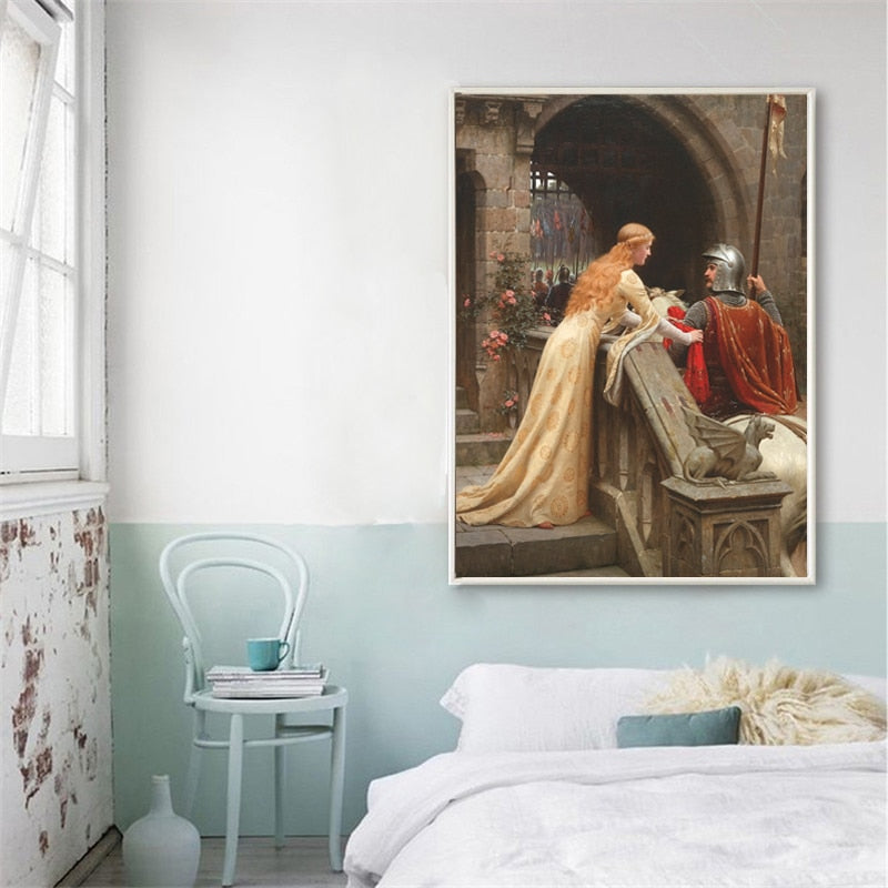 Godspeed by Edmund Blair Leighton Poster Fine Art Canvas Print Famous English Regency Painting Wall Art Decorative Pictures for Living Room