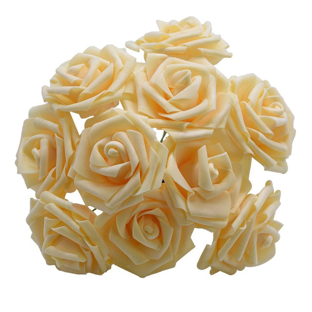 Colorful Bouquet Flowers Foam Roses Bridal Bouquet Tabletop Floral Display DIY Home Decor Nordic Floral Florist Supplies Packs of 25