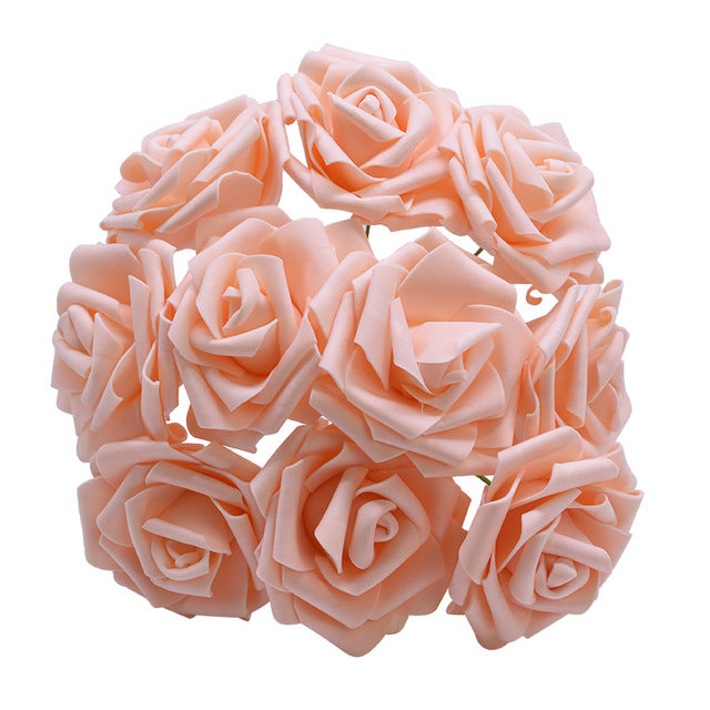 Colorful Bouquet Flowers Foam Roses Bridal Bouquet Tabletop Floral Display DIY Home Decor Nordic Floral Florist Supplies Packs of 25