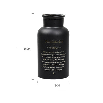 Scandinavian Black Glass Vases Nordic Style Hydroponics Home Decor Tabletop Plant Flower Pots Wedding Gift Nordic Table Decoration 3 Sizes