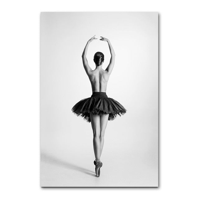 Ballet Girl Dancing Gallery Wall Art Stylish Minimalist Nordic Style Inspirational Quotation Floral Fine Art Canvas Prints Modern Home Decor