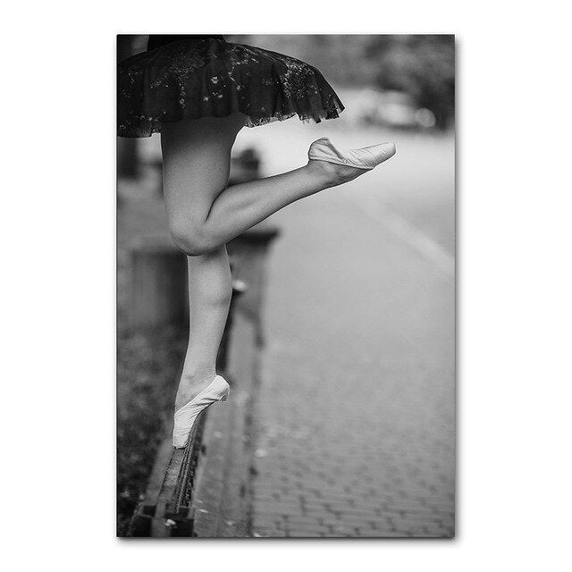 Ballet Girl Dancing Gallery Wall Art Stylish Minimalist Nordic Style Inspirational Quotation Floral Fine Art Canvas Prints Modern Home Decor