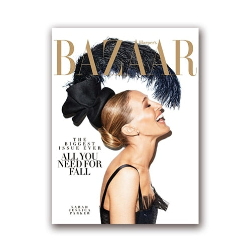 Sarah Jessica Parker Quotation Fashion Magazine Cover Wall Art Beauty Poster Fine Art Canvas Print Pictures For Living Room Bedroom Salon Wall Art Decor