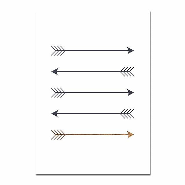 Nordic Minimalist Style Geometric Arrows Triangle Deer Wall Art Fine Art Canvas Prints Scandinavian Abstract Posters For Living Room