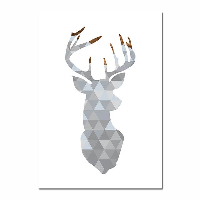 Nordic Minimalist Style Geometric Arrows Triangle Deer Wall Art Fine Art Canvas Prints Scandinavian Abstract Posters For Living Room