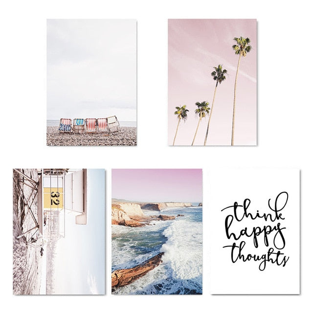Beach Lover Coastal Seascape Wall Art Nordic Style Fine Art Canvas Prints Lifeguard Life Posters For Bedroom Living Room Beach House Home Decor