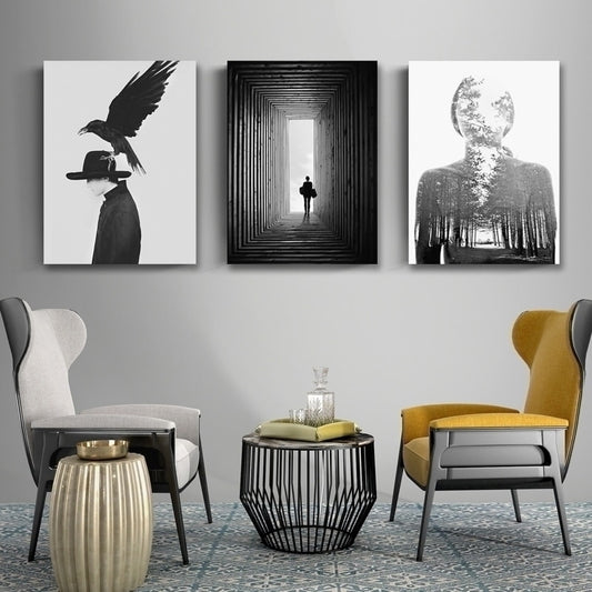Abstract Nordic Black and White Poster Wall Art Fine Art Canvas Prints Minimalist Paintings For Offices Salons Boutique Modern Home Decor