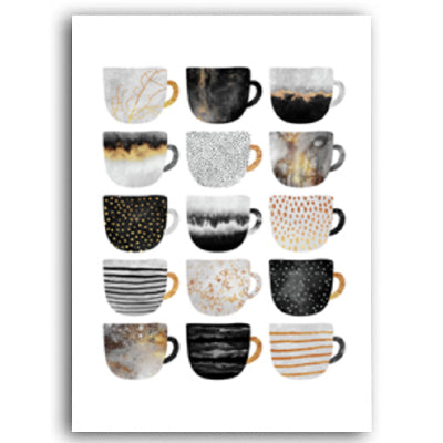 Delightful Colorful Coffee Mugs Kitchen Art Posters Coffee Quotations Fine Art Canvas Prints For Modern Kitchen Cafe Tearoom Modern Home Decor