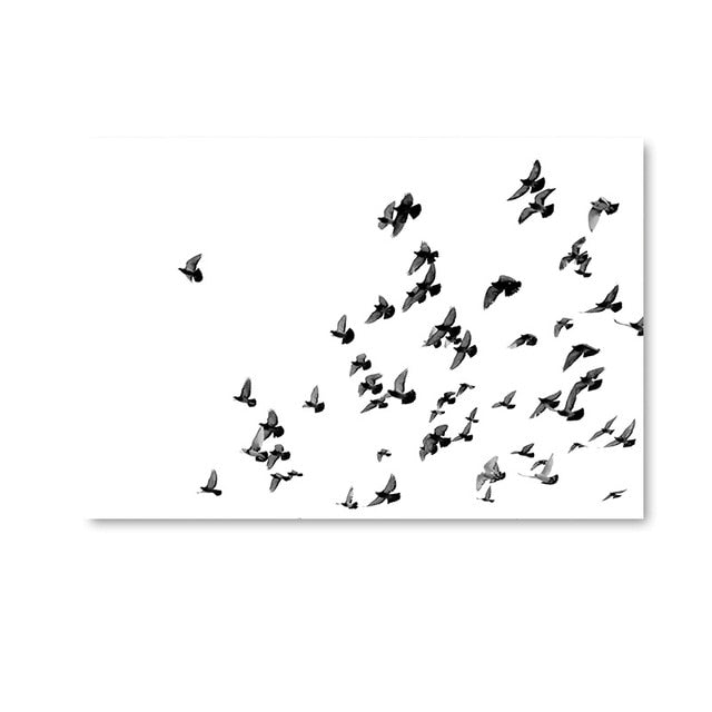 Scandinavian Forest Scenes Minimalist Black & White Gallery Wall Art Nordic Style Fine Art Canvas Prints For Living Room Modern Home Decor
