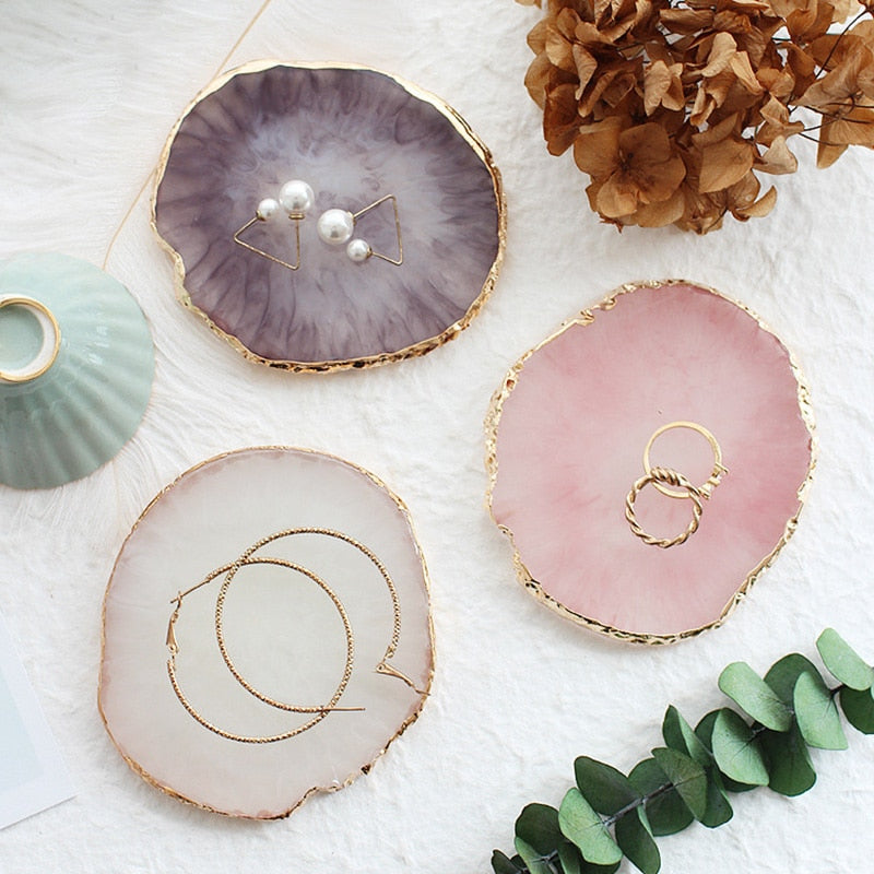 Elegant Nordic Pineapple Slices Colorful Resin Painted Coasters Jewelry Trays Necklace Earning Display Palettes Luxury Nordic Home Decor