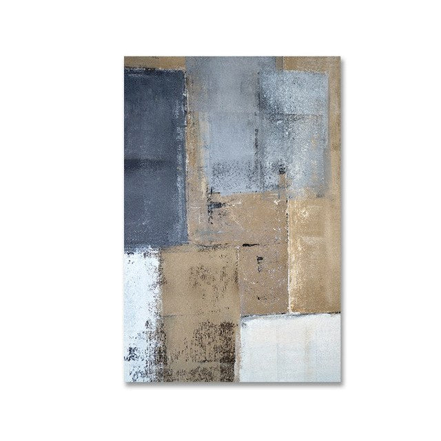 Rustic Vintage Abstract Wall Art Decor Bold Blue Black Bronze Pictures Fine Art Canvas Prints For Modern Office Interiors Home Living Room Decor