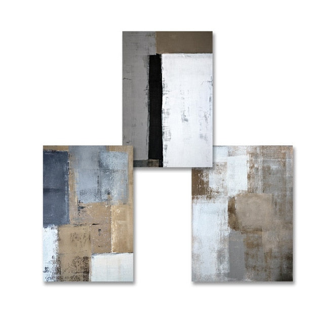 Rustic Vintage Abstract Wall Art Decor Bold Blue Black Bronze Pictures Fine Art Canvas Prints For Modern Office Interiors Home Living Room Decor