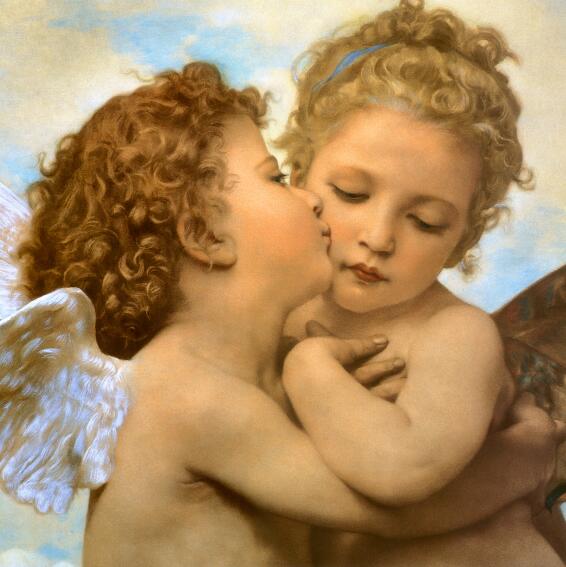 amous Painting Lamour and Psyche Classical Painting Wall Art Fine Art Canvas Prints Neoclassical Era Portrait Raw Canvas Picture For Living Room Bedroom Decor
