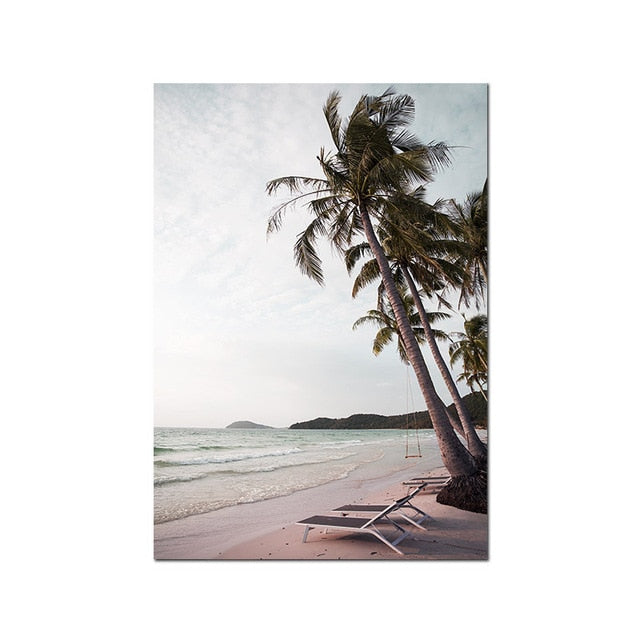 Tropical Ocean Dreams Gallery Wall Art Summer Beach Surf Sunset Minimalist Nordic Style Fine Art Canvas Prints For Modern Home Decor