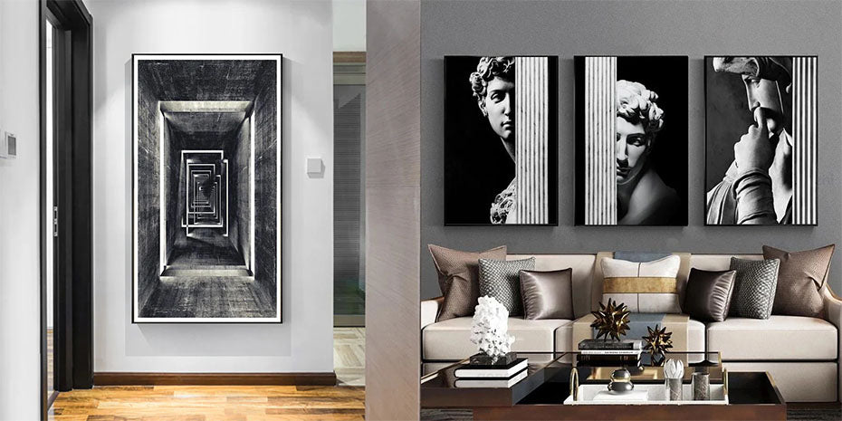 Black & White Wall Art Poster Prints Pictures For Modern Living Room Bedroom Dining Room Entranceway Wall Decor