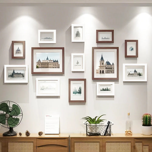 13‑Pieces Wooden Picture Frame Set – Mixed Sizes for Modern Gallery Wall, Living Room & Home Decor – Perfect for Photos and Art Prints