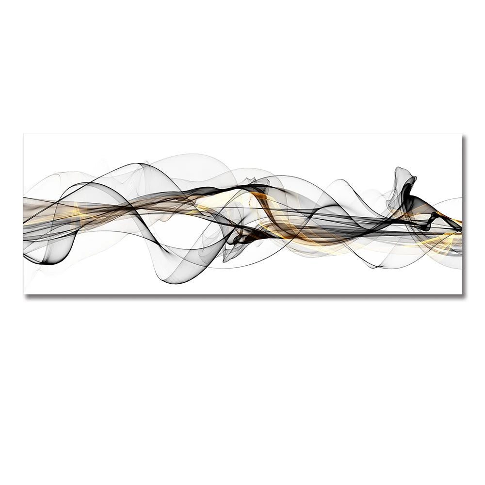 Abstract Flowing Lines Minimalist Wall Art Fine Art Canvas Print Wide Format Picture For Modern Apartment Above The Sofa Wide Art For Above The Bed