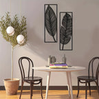 2Pcs Leaf Silhouettes Metal Wall Art 3D Sculptured Iron Craft Leaves Feathers Wall Decor For Living Room Dining Room Garden Creative Nordic Home Decor