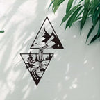 Wild Mountain River 3D Wall Plaque Black Metal Wall Art Iron Craft Wall Decoration For Living Room Dining Room Creative Nordic Home Decor