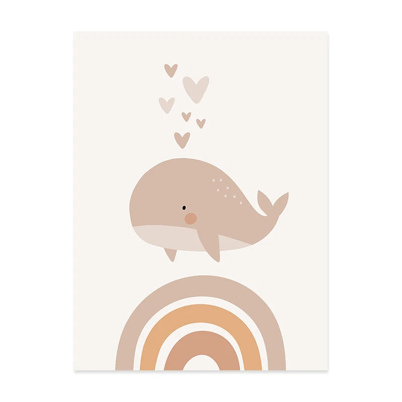 Personalized Baby's Name Wall Art For Nursery Room Cute Rainbow Cloud Play All Day Poster Pictures For Baby's Boy Girl's Room Wall Decoration