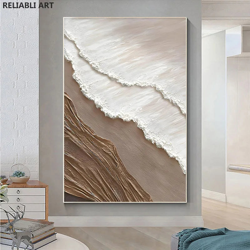 Abstract Sea Surf Coastal Wall Art Fine Art Canvas Prints Beach Landscape Ocean Waves Seascape Pictures For Living Room