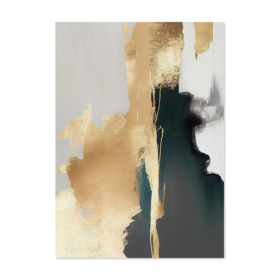 Modern Abstract Golden Textural Neutral Colors Wall Art Fine Art Canvas Prints Posters Pictures For Living Room Light Luxury Home Decor