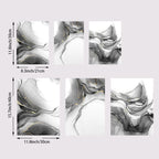 Black & White Liquid Marble Abstract Wall Art Fine Art Canvas Prints Pictures For Modern Living Room Home Office Decor