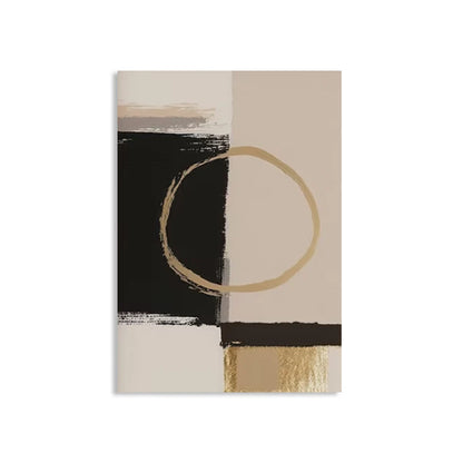 Black Beige Golden Color Block Abstract Wall Art Fine Art Canvas Prints Modern Pictures For Living Room Bedroom Contemporary Interior Decor